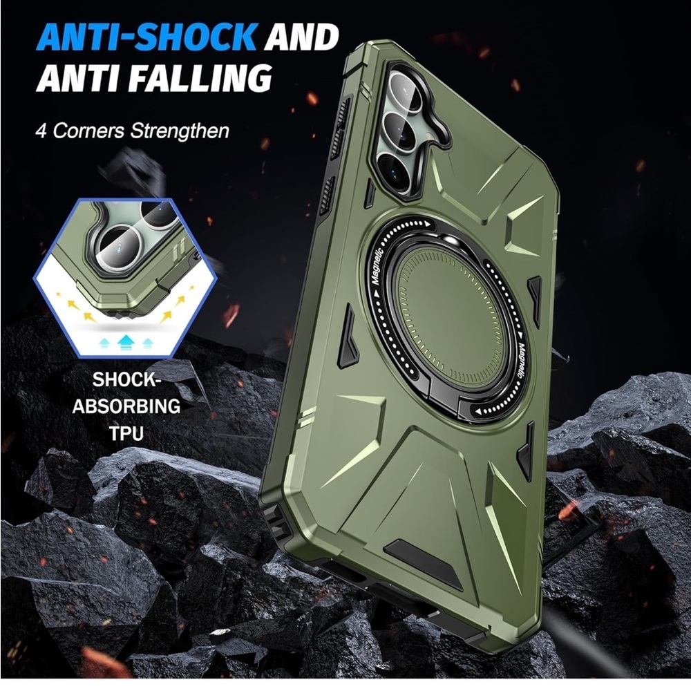 ❤️NWT- Green Rugged Phone Case with Ring Holder and Reinforced Corners - Picture 8 of 8